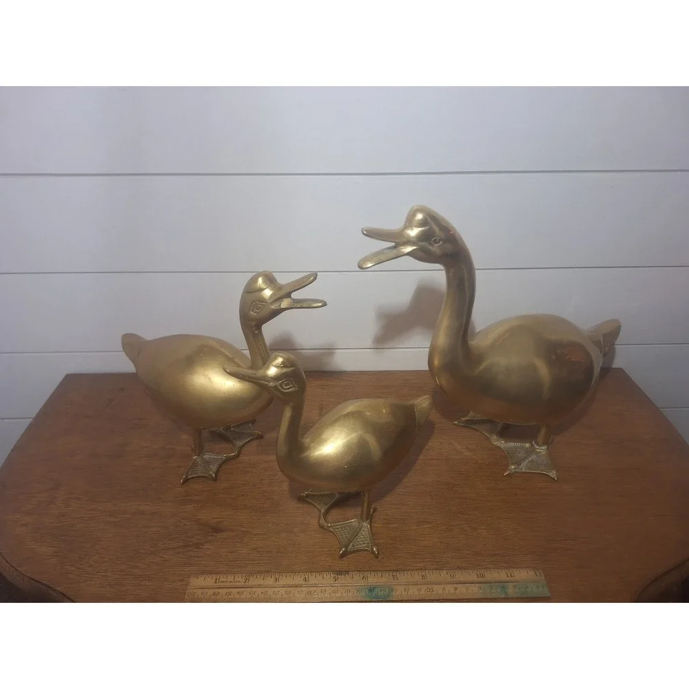 Vintage large brass duck/ geese figurines